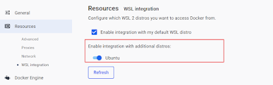 Enable WSL 2 Integration Docker Desktop