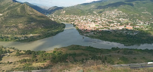 Confluence of rivers Mtkvari ( Kura) and Aragvi at Mtskheta city as seen from Mout Jvari.