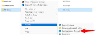 How to configure a keyboard shortcut to open a folder in Windows 11