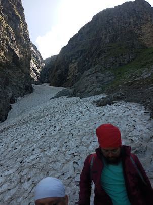 Permanent Glacier on Hemkund Sahib Mountain.