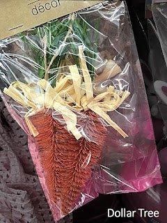 Dollar Tree bottle brush carrots for Easter & Spring decor