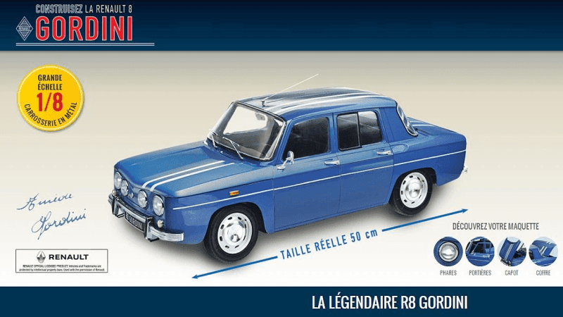 renault 8 gordini 1:8 eaglemoss collections