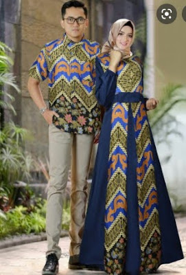 Model baju batik couple kombinasi brokat