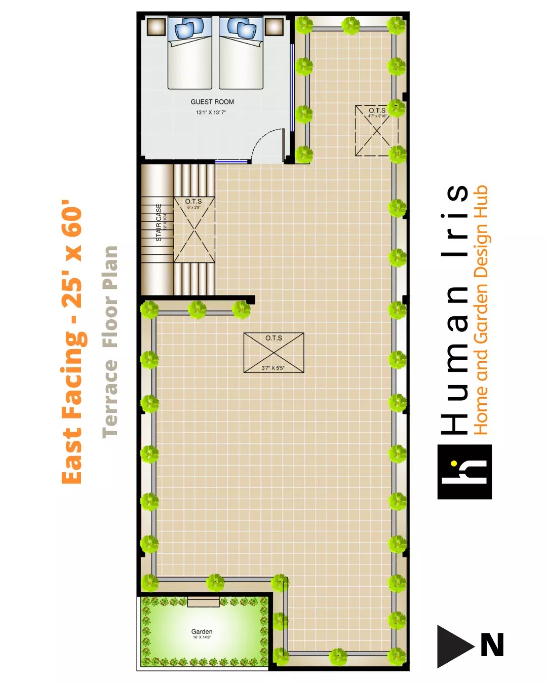 25' x 60' Residence Layout Plan