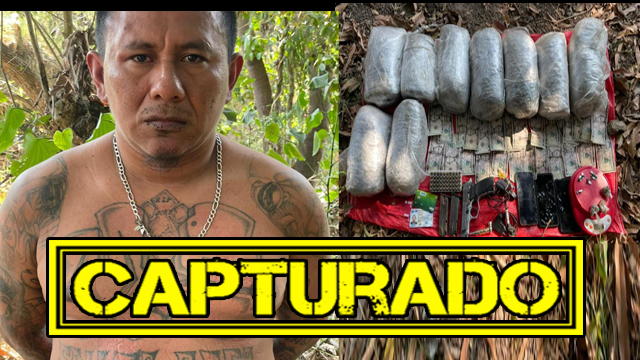 El Salvador: Capturan a peligroso extorsionista tras ser sorprendido con una pistola, marihuana, cocaína y dinero en efectivo