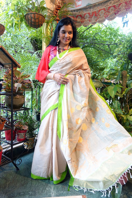 Tussar and ponduru khadi saree