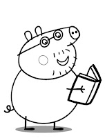 Daddy Pig with book