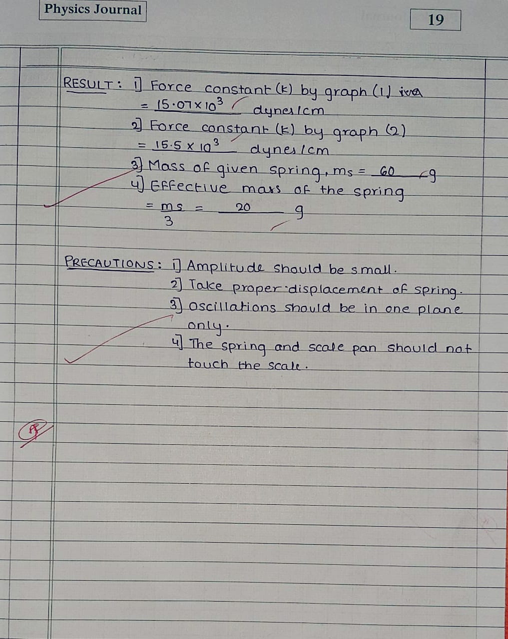 Maharashtra SSC Board 12 Class practical of PHYSICS JOURNAL solutions