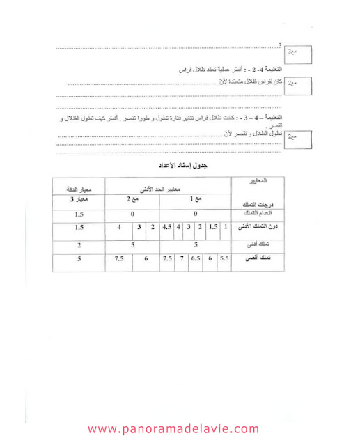 امتحنات كل المواد السنة الخامسة الثلاثي الاول