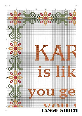 Karma is like 69 funny cross stitch embroidery design