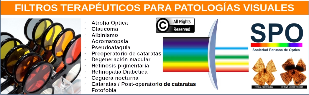Filtros terapéuticos con medida para patologías visuales  San Miguel - Lima - Perú