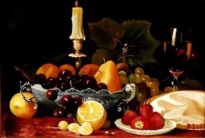 still life,oil painting,Hungarian Artist,Artist Ferenc Tulok