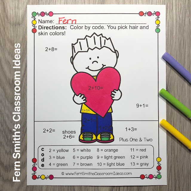 Grab These St. Valentine's Day Color By Number Addition and Subtraction Worksheets for Your Class Today!