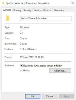 Folder System Volume Information