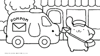 Pompom mailman coloring page