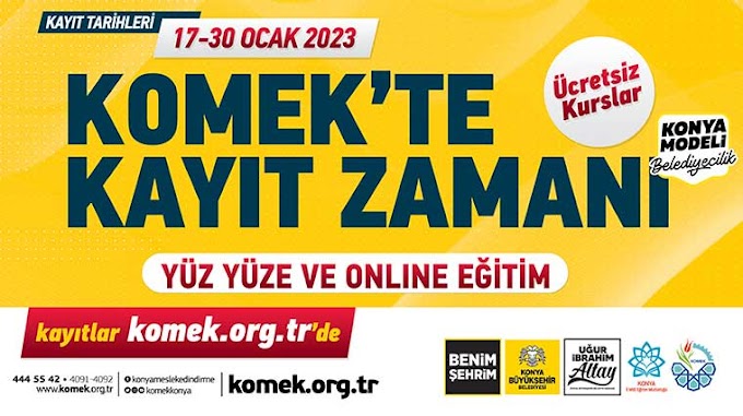 ​KOMEK Yeni Dönem Kayıtları 17-30 Ocak Arasında