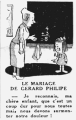 Caricature sur le mariage de Gérard Philipe (Ange-Michel)