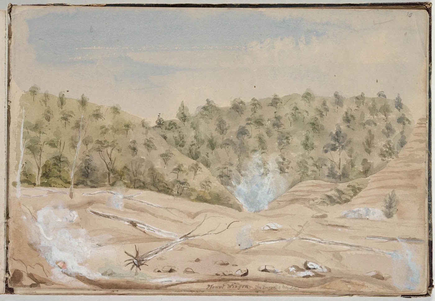 Painting of Burning Mountain 1833-1915