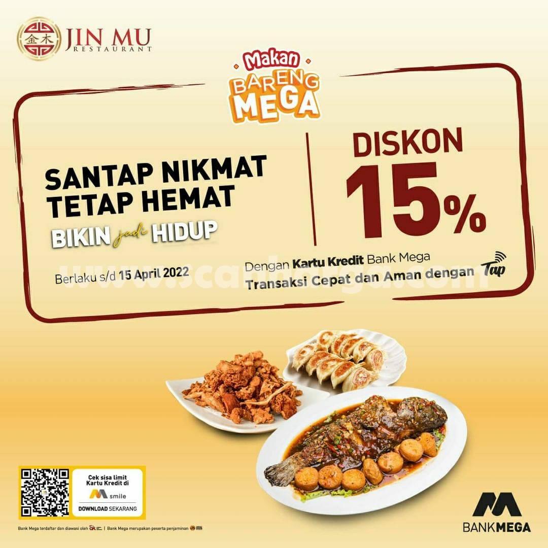 Promo JIN MU Restaurant – DISKON 15% dengan Kartu Kredit Bank Mega