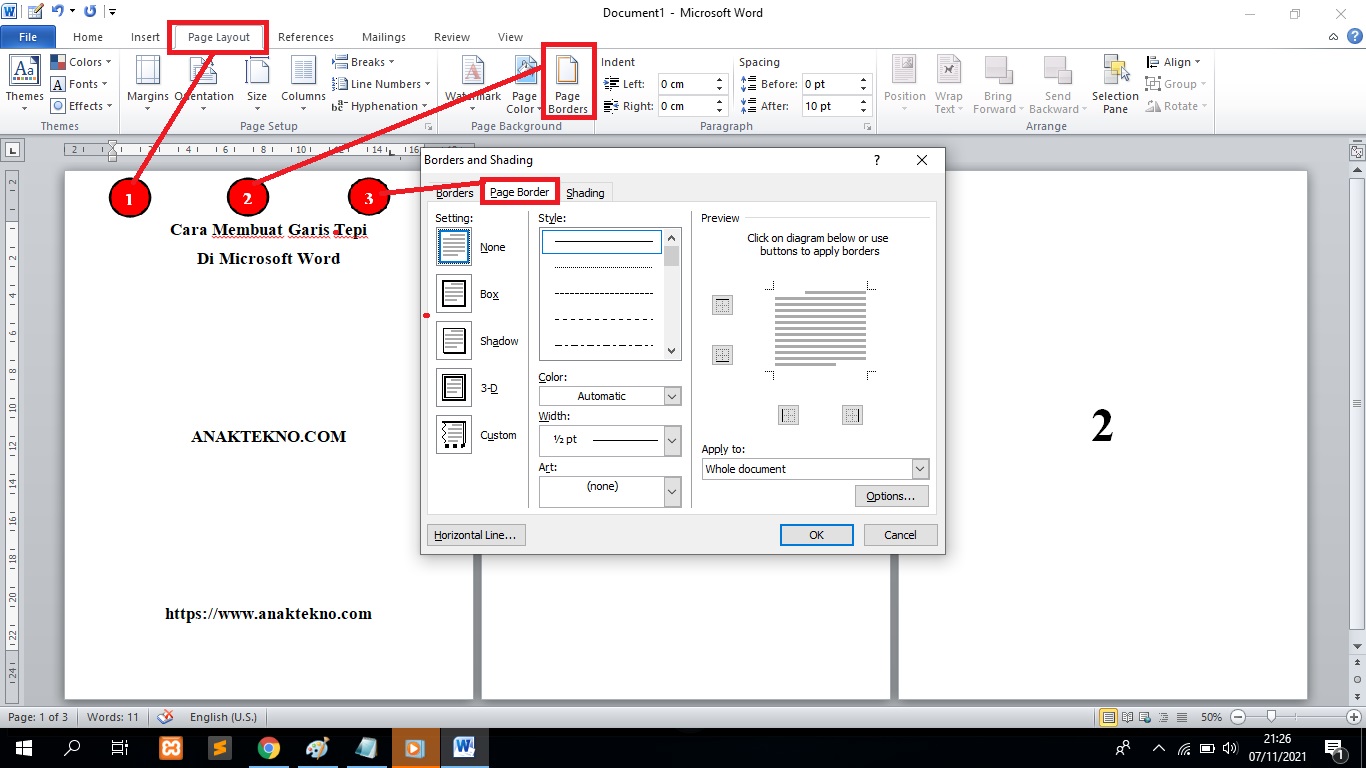 Cara membuat page border di Microsoft Word