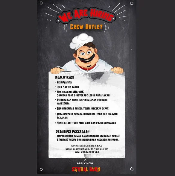 Poster Loker Sambal Burn Pangandaran
