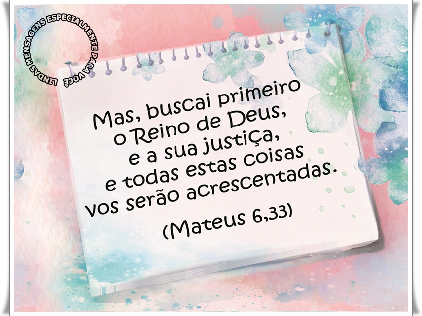Mensagem de fé Mateus 6,33