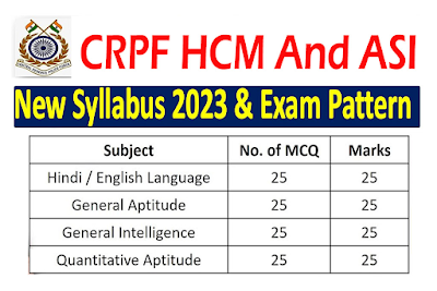 CRPF  HC/ ASI Stenographer Syllabus 2023 & Exam Pattern pdf Download- www.westbengaljob.in