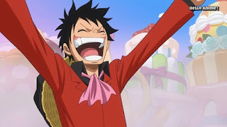 ワンピースアニメ WCI編 833話 ルフィ 笑顔 Monkey D. Luffy | ONE PIECE ホールケーキアイランド編