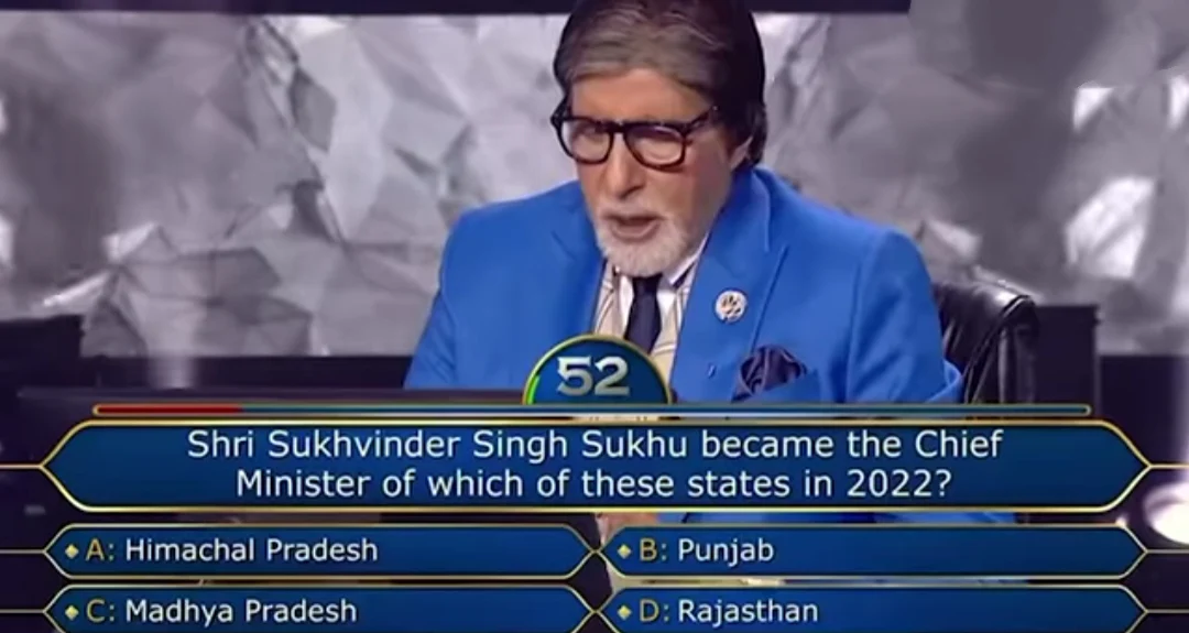 Question asked on CM Sukhu in Kaun Banega Crorepati