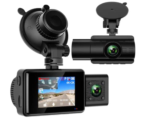 Moplasz 4K Dual Dash Cam Front and Inside Built-in WiFi
