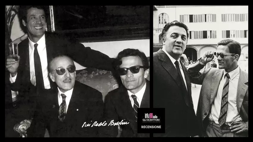 Pier Paolo Pasolini con Franco Franchi e Totò; con Federico Fellini