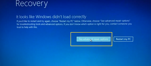 RECOVERY - It Looks Like Windows Didn't Load Correctly on windows 10 | Blue Screen Error