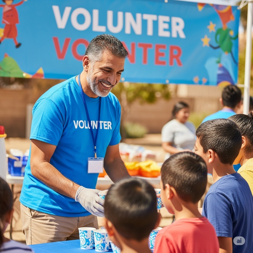 Job seeker volunteering to stay positive during unemployment