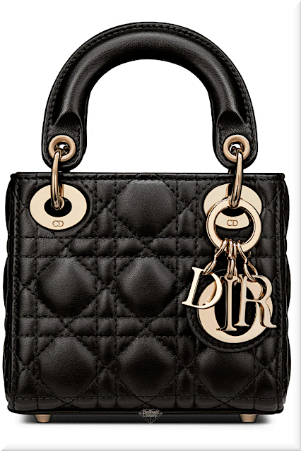 ♦Lady Dior black cannage lambskin micro top handle bag #dior #bag #black#brilliantluxury