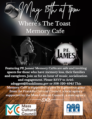 PE James to perform for the "Where's The Toast" Memory Cafe