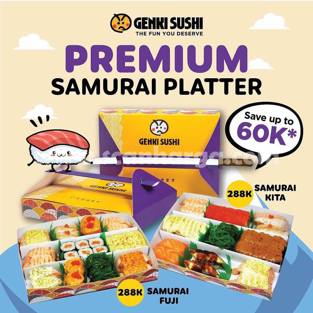 Promo GENKI SUSHI Premium Samurai Platter – DISKON hingga Rp 60.000