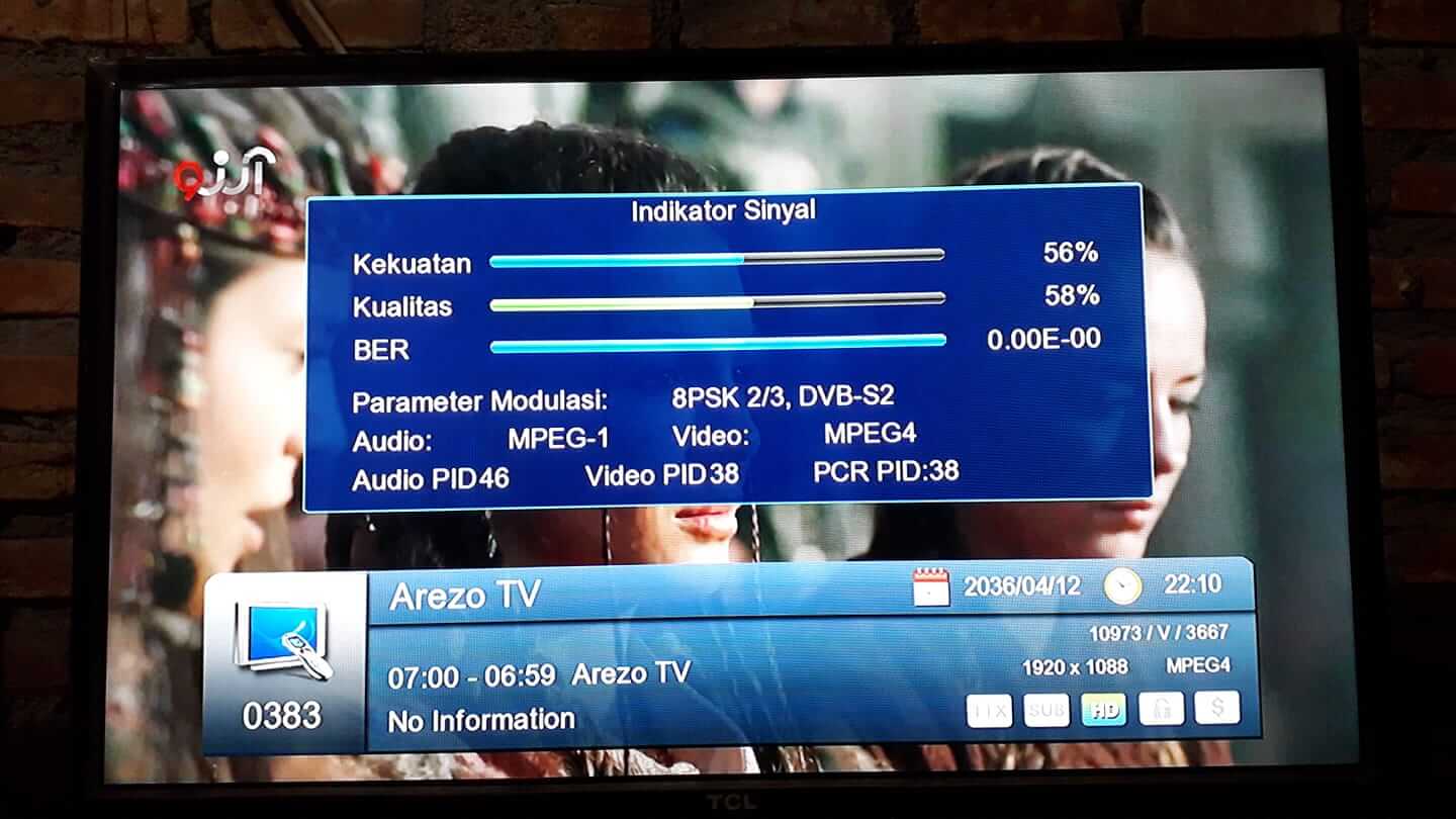 Frekuensi Siaran Arezo TV HD di Satelit ST 2 KU-Band