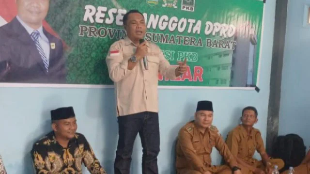 Anggota DPRD Sumbar Donizar Gelar Reses di Jorong Bancah Kariang Wonosari Pasbar, Tinjau Pembangunan Normalisasi Sungai