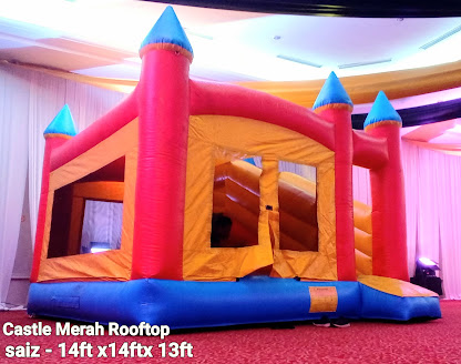 Bouncy castle Merah Rooftop - 14ftx14ft untuk book boleh tekan pada gambar