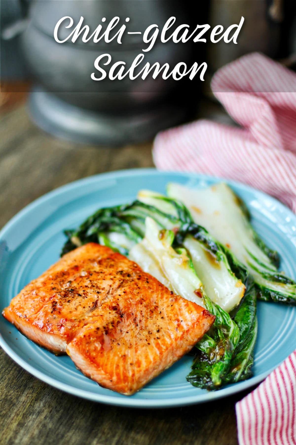 Chili-Glazed Salmon for Two on a plate.