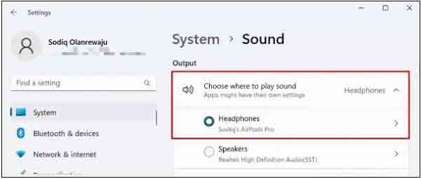 حل مشكلة سماعات الرأس في Windows 11