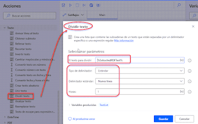 Power Automate: Extraer texto de pdf a Excel