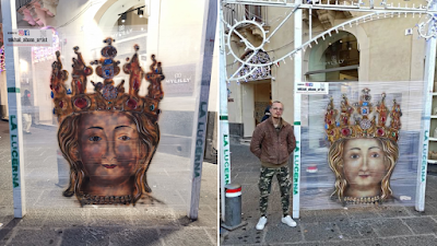 L’omaggio artistico a Sant’Agata per i festeggiamenti agatini è stato vandalizzato (FOTO)