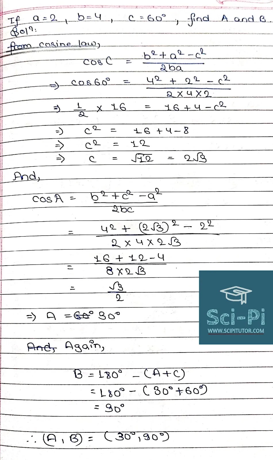 Solutions of Triangle Basic Mathematics Grade 11 Solutions