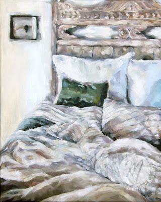 just-five-more-minutes-unmade-bed-oil-painting-merrill-weber