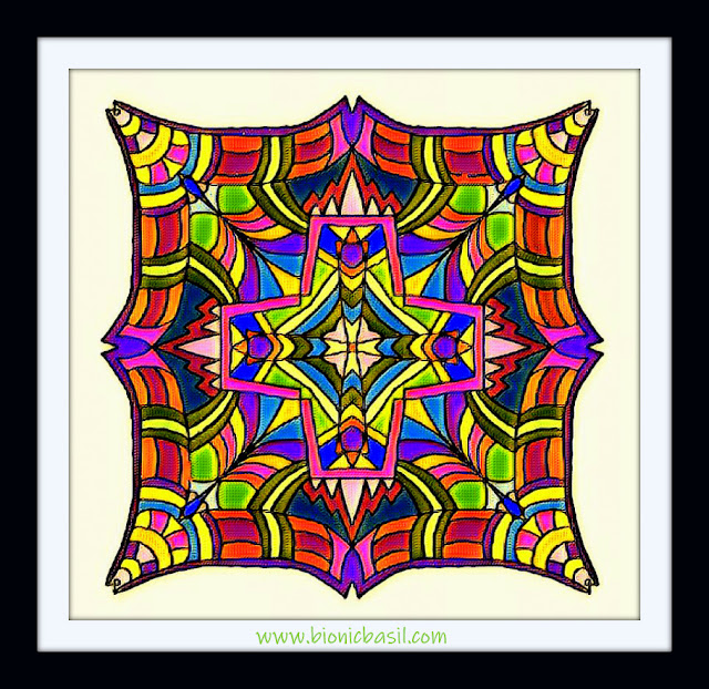 Mandalas on Monday ©BionicBasil® Colouring With Cats Mandala #134  coloured by Cathrine Garnell