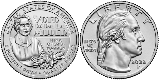 USA quarter dollar 2022 - Nina Otero-Warren