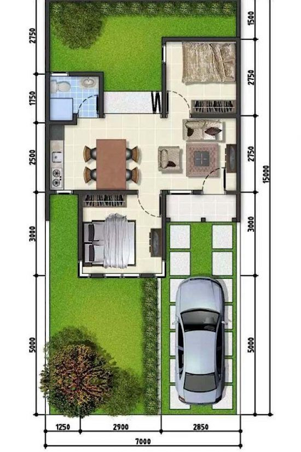 Desain Fasilitas Rumah Komplit Dengan Lahan 105 m2.