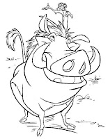 Timon and Pumbaa- Lion king coloring page