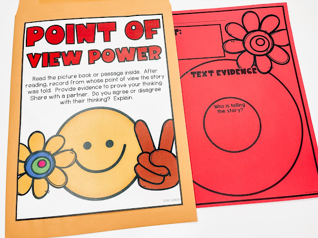 Point of view anchor chart, activities, posters, crafts, and more for first and second grades by Tiffany Gannon.